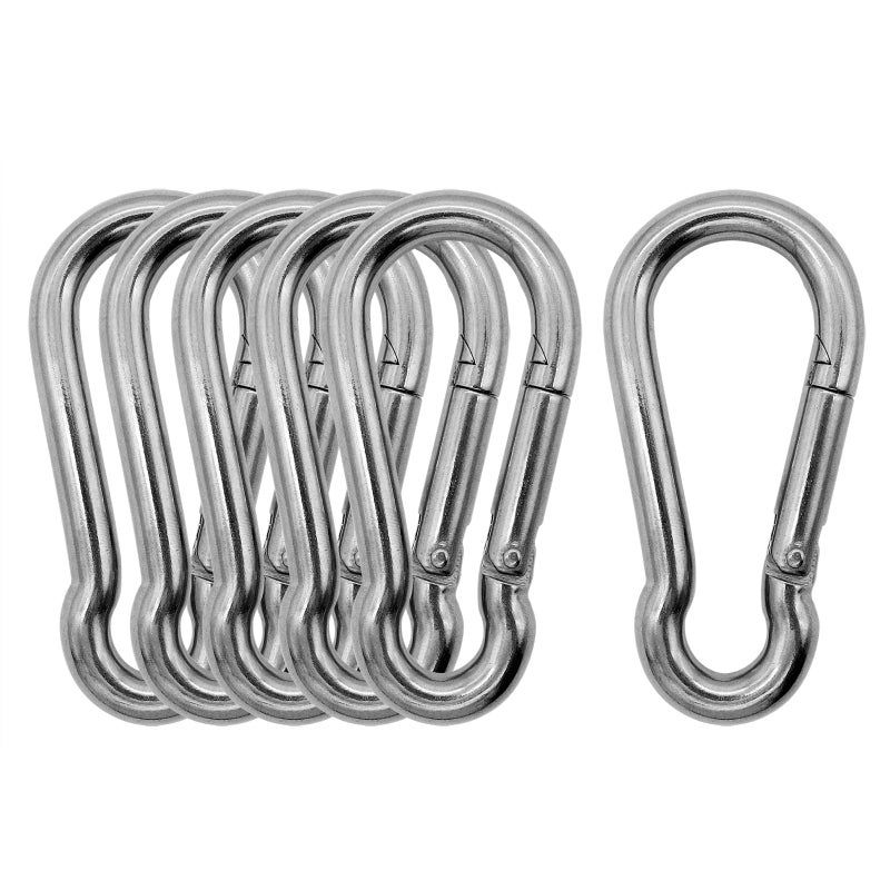 Outmate Marine Grade 316 Stainless Steel Carabiners -2.76 inch Heavy Duty, Durable & Rust-Free Clips for Gym, Swing, Dog Leashes, Hammocks, Keychains, and More(316 M7,Pack of 6) - Image 1